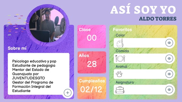 TARJETA ASÍ SOY YO