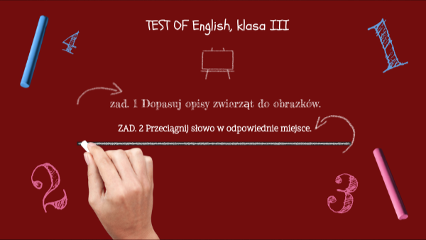 TEST OF ENGLISH, KLASA 3, UNIT 2