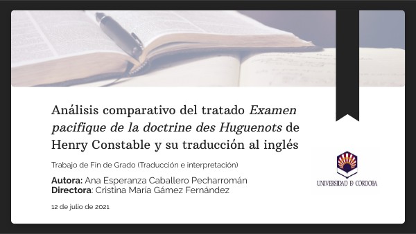 Análisis comparativo del Examen pacifique de Henry Constable FR-EN ...