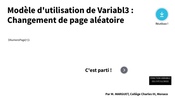 Var3 Changement de page Aléatoire | Genially