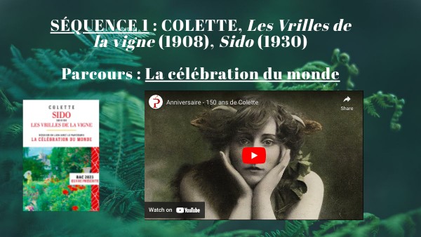 COLETTE SIDO & LES VRILLES DE LA VIGNE