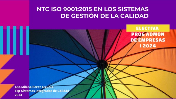 Tema 1 NTC ISO 9001:2015 en los Sistemas de Gestión de la Calidad