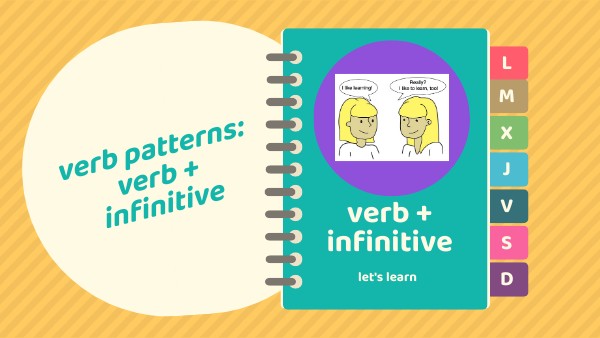 Verb patterns: Verb + infinitive. | Genially