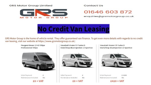 No Credit Van Leasing