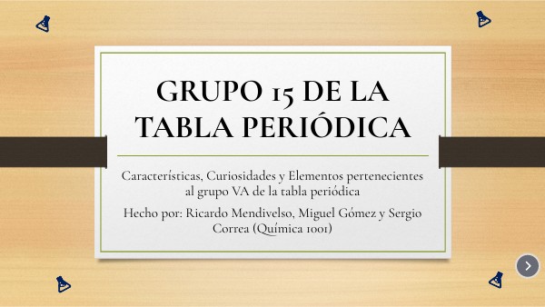 GRUPO XV DE LA TABLA PERIÓDICA