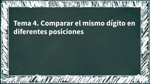 Tema 4. Comparar el mismo dígito. | Genially