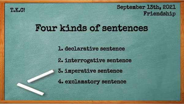 Four kinds of sentences & Adding -ed and -ing | Genially