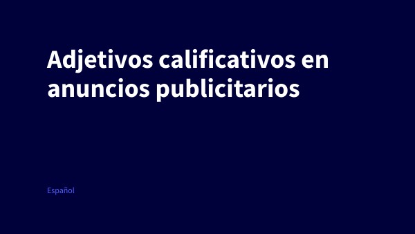 20 Adjetivos Calificativos De Anuncios Publicitarios