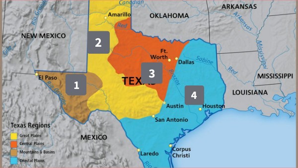 Four Regions of Texas