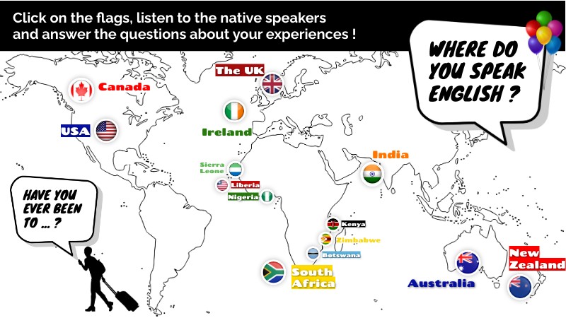 ENGLISH SPEAKING WORLD / DIFFERENT ACCENTS AND VOCABULARY / EXPERIENCES ...