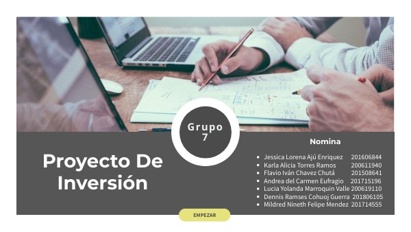PRESENTACIÓN PROYECTO DE INVERSIÓN | Genially