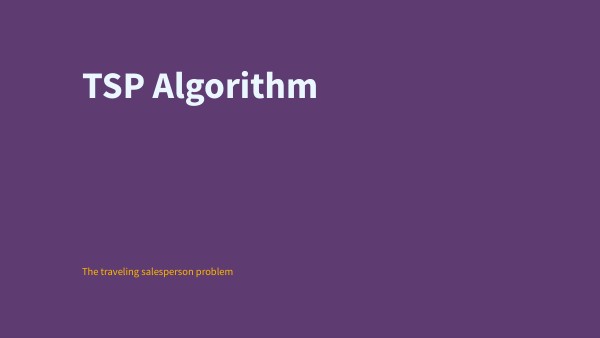 TSP Algorithm | Genially
