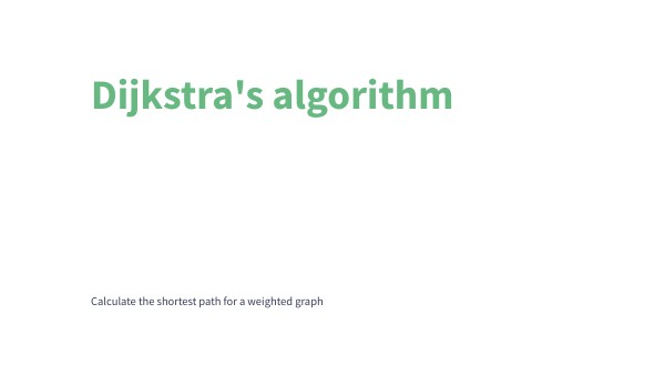 Dijkstra algorithm