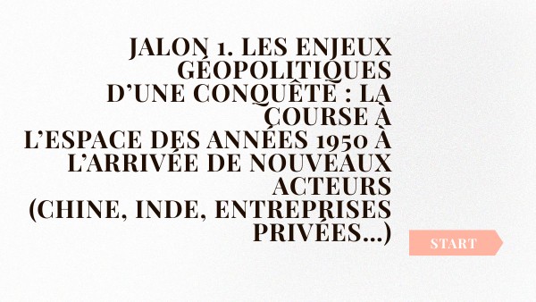 Genially Jalon 1 Axe 1 Thème 1 Course à l'espace | Genially