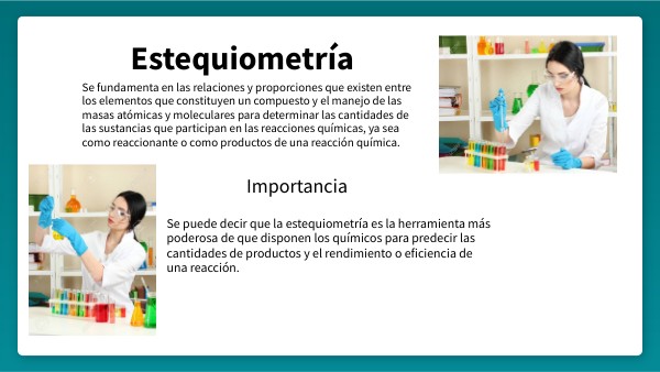 Cápsula de importancia de la estequiometría.