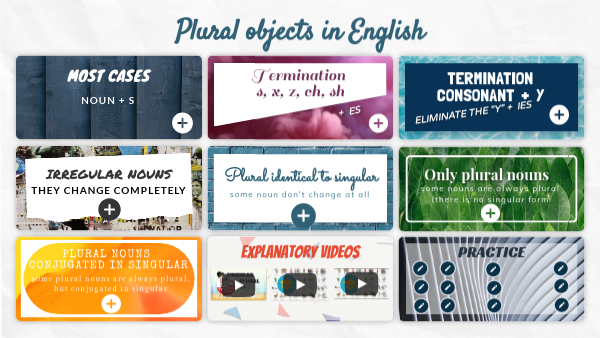 PLURAL OBJECTS IN ENGLISH | Genially