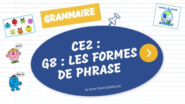 G8 CE2 : Les formes de phrases | Genially