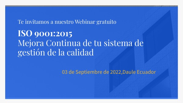 WEBINAR GRATIS ISO 9001 | Genially