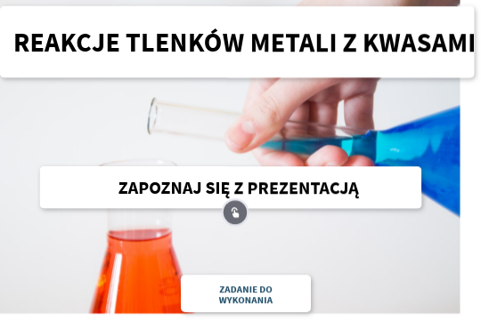 Karta Pracy Wokół Metali Klasa 5 REAKCJE TLENKÓW METALI Z KWASAMI