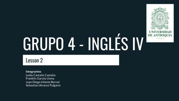 LESSON 2 UNIT 1 - ENGLISH IV | Genially