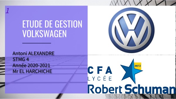 Etude de gestion VOLKSWAGEN | Genially