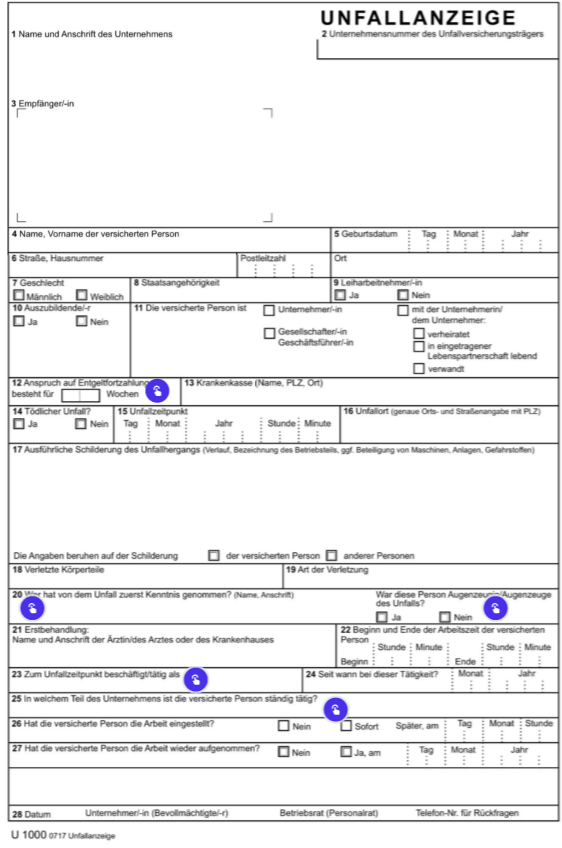 Formular Unfallbericht | Genially