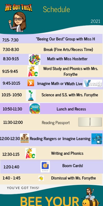 2nd CC Miss H and Ms. F Schedule | Genially