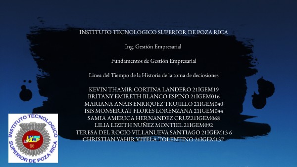 HISTORIA DE LA TOMA DE DECISIONES