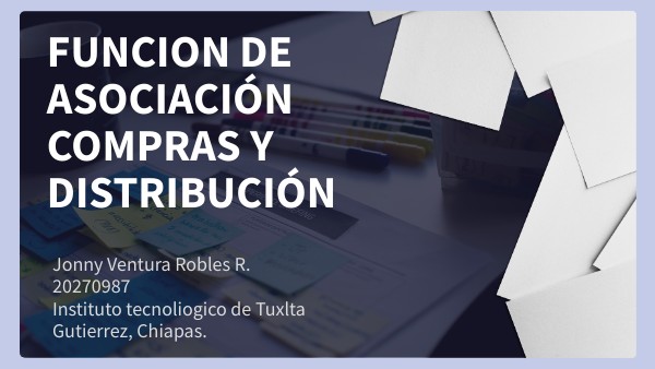 Funciones de asociación: compras y distribución | Genially