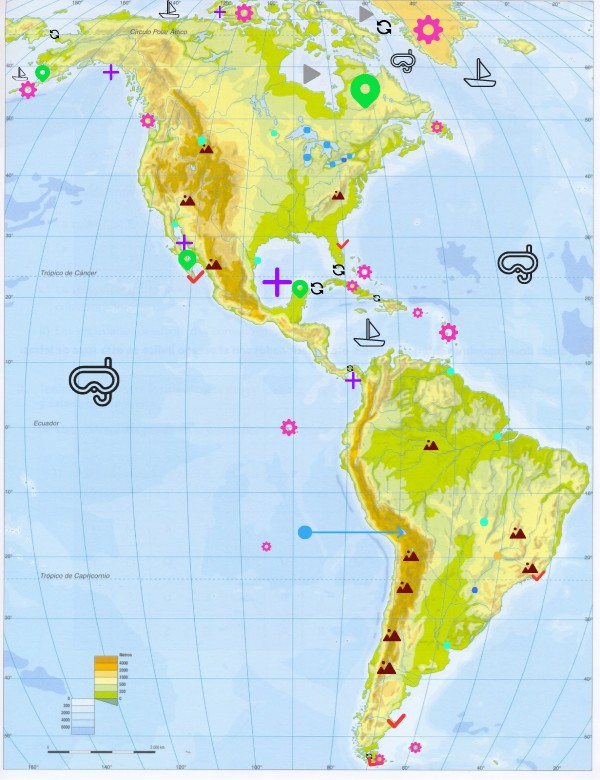 America - Map of landforms