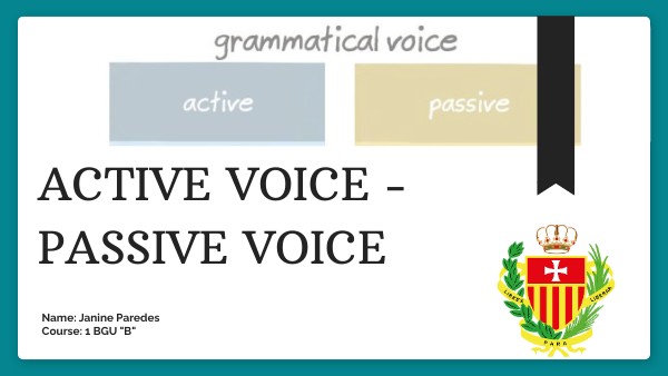 Simple Present ACTIVE - PASSIVE VOICE