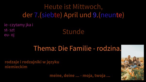 Familie- rodzina klasa 4 | Genially