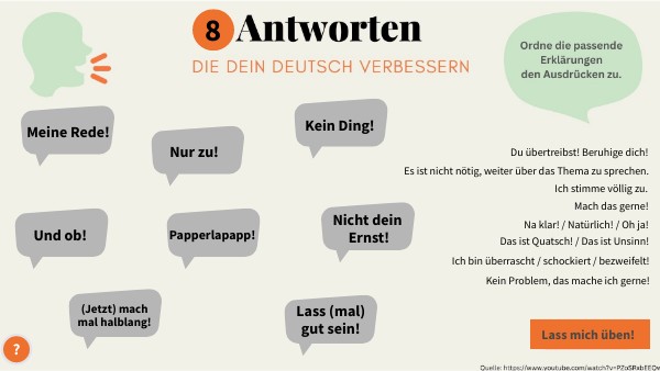 Antworten in der Ugs.