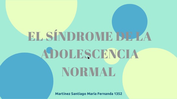 Síndrome de la adolescencia normal