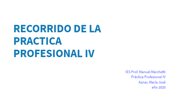 Recorrido en la Práctica Profesional IV | Genially