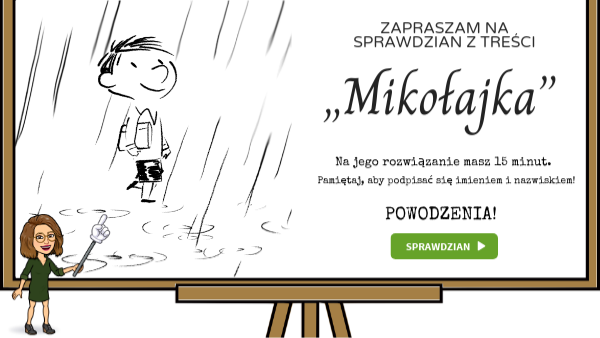 Czarne Stop Sprawdzian Z Treści - MIKOŁAJEK – SPRAWDZIAN Z TREŚCI | Genially