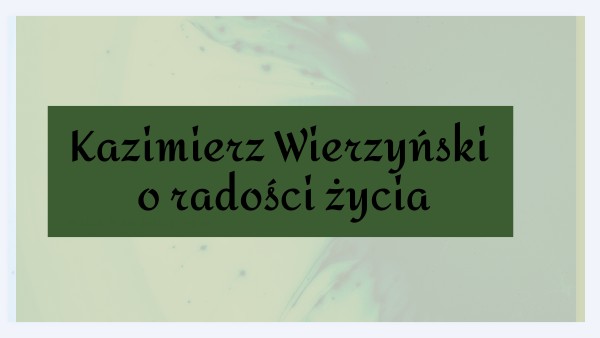 Zielono Mam W Głowie Interpretacja Zielono mam w głowie kl. 7 | Genially