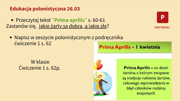 Edukacja Polonistyczna Klasa 2 Sprawdzian Nr 2 Edukacja polonistyczna 26.03