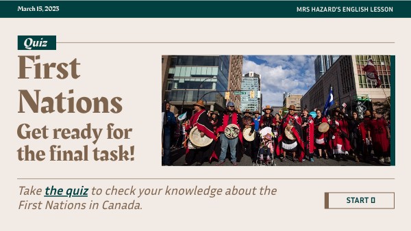 First Nations Recap for Final Task