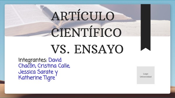 ARTÍCULO CIENTÍFICO VS. ENSAYO