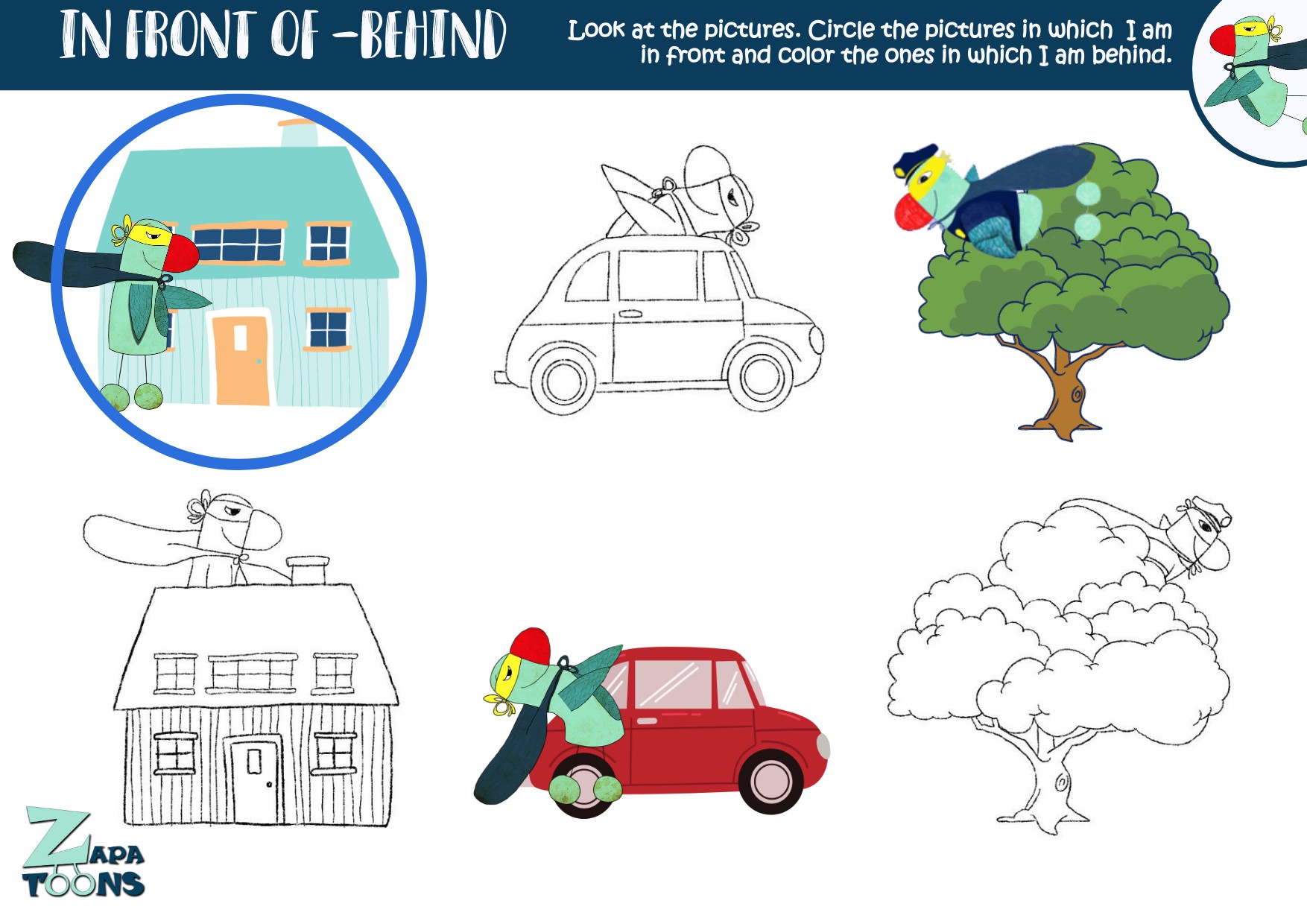 4. In front of - behind | Genially