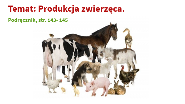 Produkcja zwierzęca. | Genially