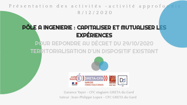 PRESENTATION ACTIVITE APPROFONDIE | Genially