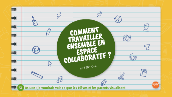 Travailler ensemble en espace collaboratif sur ENT One | Genially