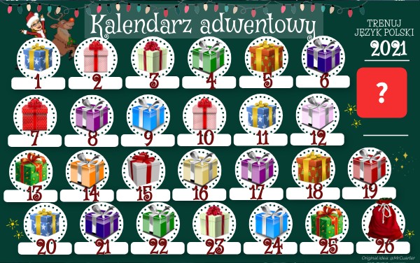 KALENDARZ ADWENTOWY Język polski kl.4 | Genially
