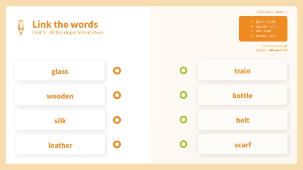 JOIN WORDS - 5-5 At the department store | Genially