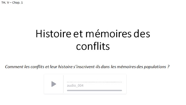 THV - Ch1 - Mémoire et histoire des conflits