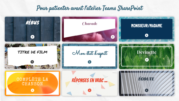 Avant l'atelier Teams SharePoint