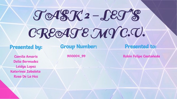 Task 2 – Let’s create my C.V.