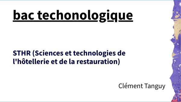 bac technologique | Genially